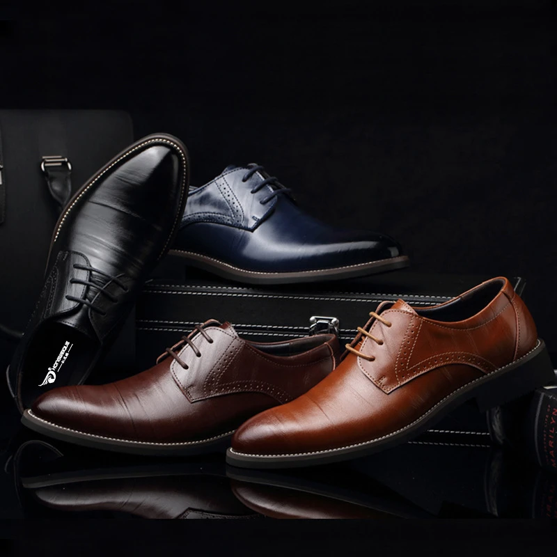 

Mens Fashion Black Leather Shoes Autumn British Style Formal Business Footwear Low Top Commute Style Dress Shoes For Suits