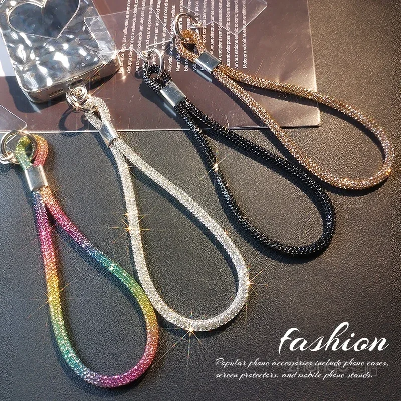 Mobile Phone Lanyard Wristband Luxury Diamond Hanging Chain High-end Short Diamond Inlaid Bracelet Anti Loss Mobile Phone Chain