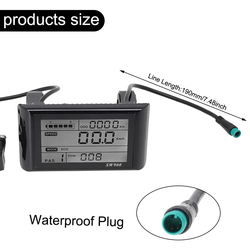 LCD Display SW900 Panel SM Plug/ Waterproof Plug Scooter 24/36/48V Compatible With JN Controller Meter Control