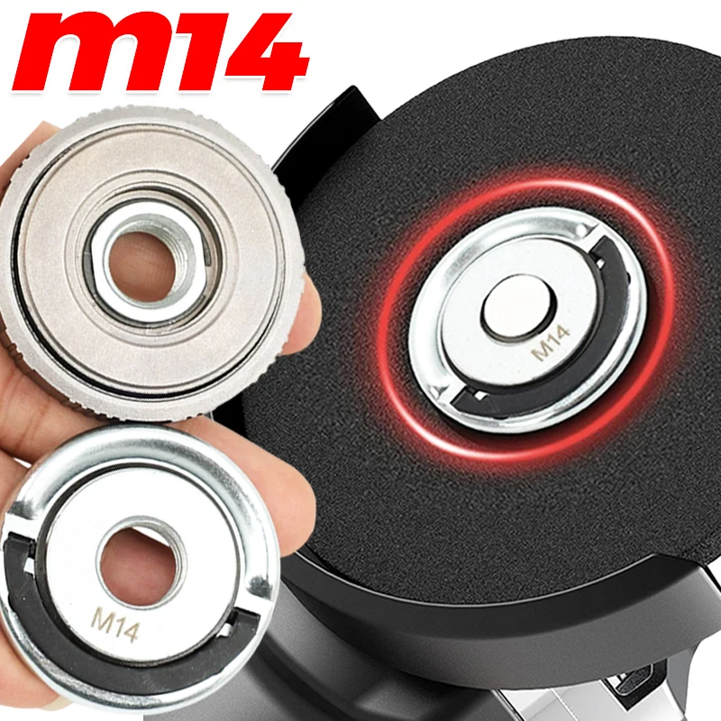 

Быстросъемные стопорные гайки M14 для угловых шлифовальных машин, быстрозажимные фланцевые гайки с кольцом для снятия, аксессуары для отрезных дисков