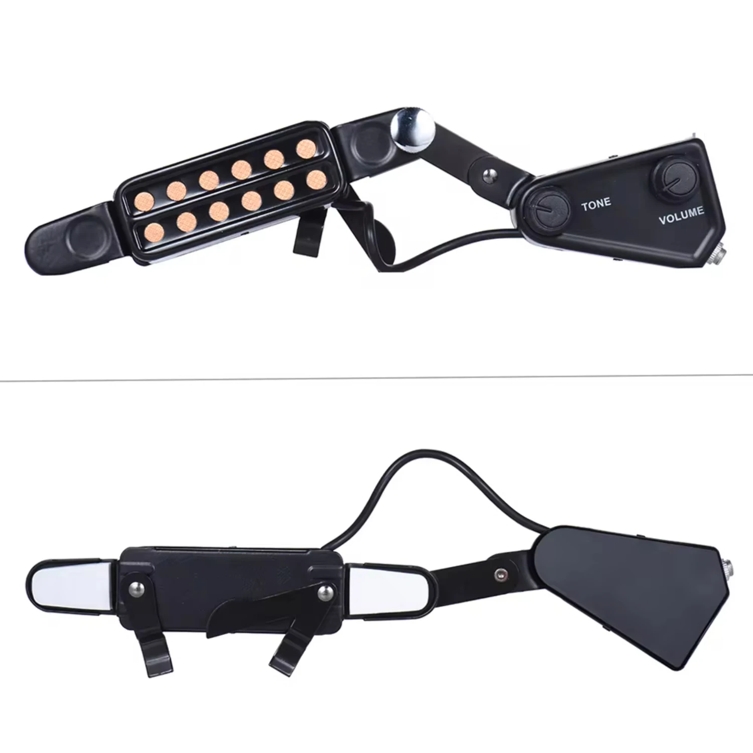 New 12-hole Acoustic Guitar Sound Hole Pickup Transducer with Tone Volume Controller Audio Cable