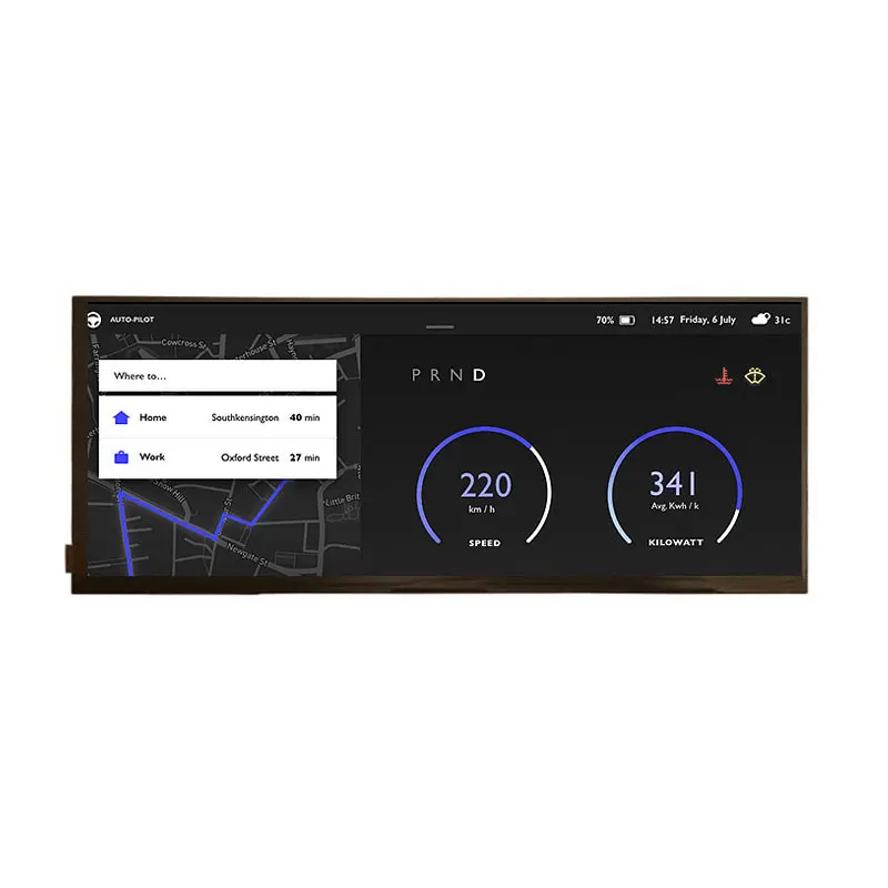 Imagem -04 - Polegada Lvds Tela Lcd Sub Display Tela de Prateleira de Supermercado Display de Carro 1000 Brilho Av123z7m-n12 Resolução 1920x720 Boe12.3