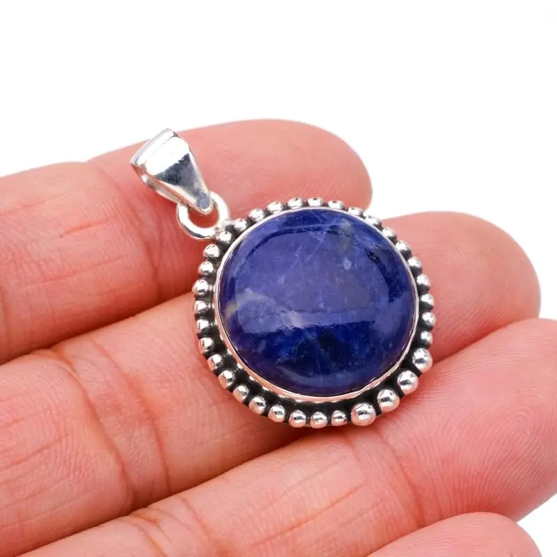 

StarGems® Natural Sodalite Handmade 925 Sterling Silver Pendant 1.25" F5201
