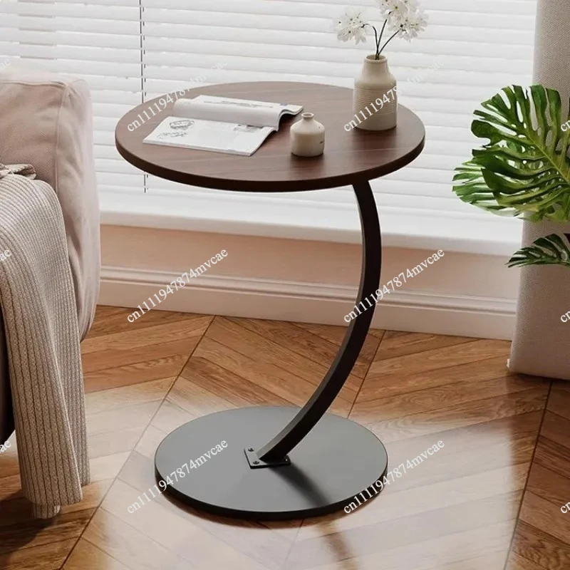 Small apartment movable household small coffee table mini round bedside light luxury small table sofa side Bedside Round Table