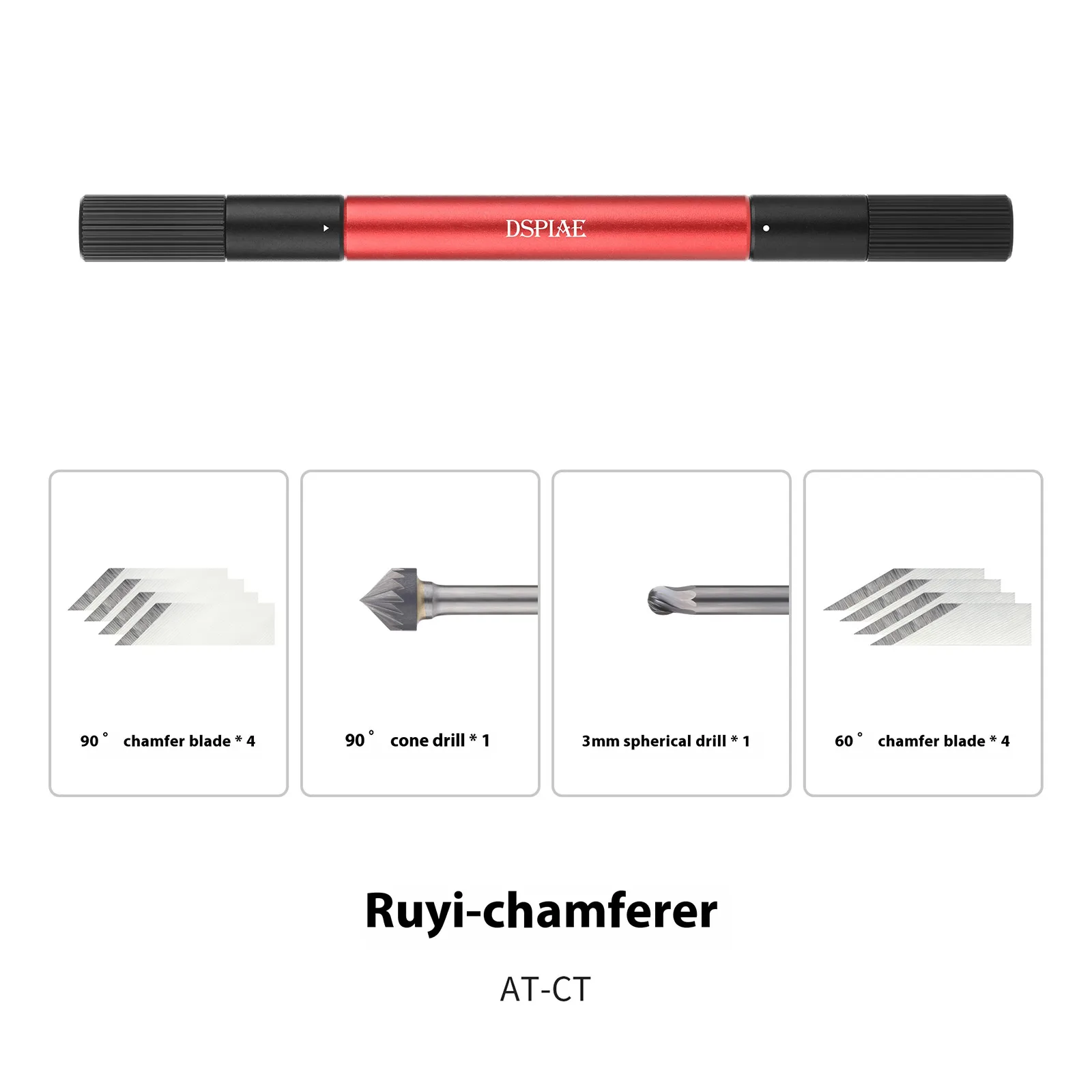 

DSPIAE AT-CT Universal Chamfering Tool Φ3.0mm Chamfer Drill Shank with Drill Bits Blades Professional Model DIY Making Tools New