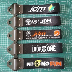 JDM Estilo Acessórios Tow Strap Belt Moda Pingente Tow Rope Ribbon Trailer Rope Bumper Durable Nylon Towing Strap Gancho do reboque