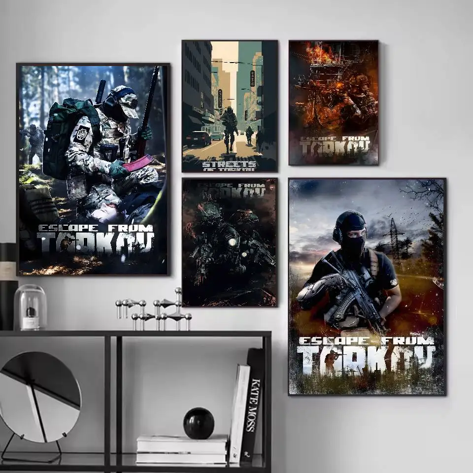 لعبة فيديو الهروب الإلكتروني من تاركوف ملصق فني ذاتي اللصق ملصق مضاد للمياه مقهى ديكور جدران غرفة النوم