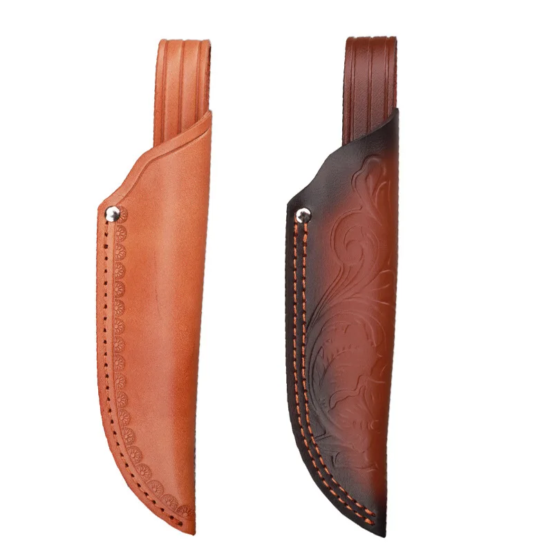 Étui à couteaux en cuir de vachette gaufré avec structure de ceinture, fourreau de lame Partners, étuis de chasse de camping, Top Mars, 21.5cm