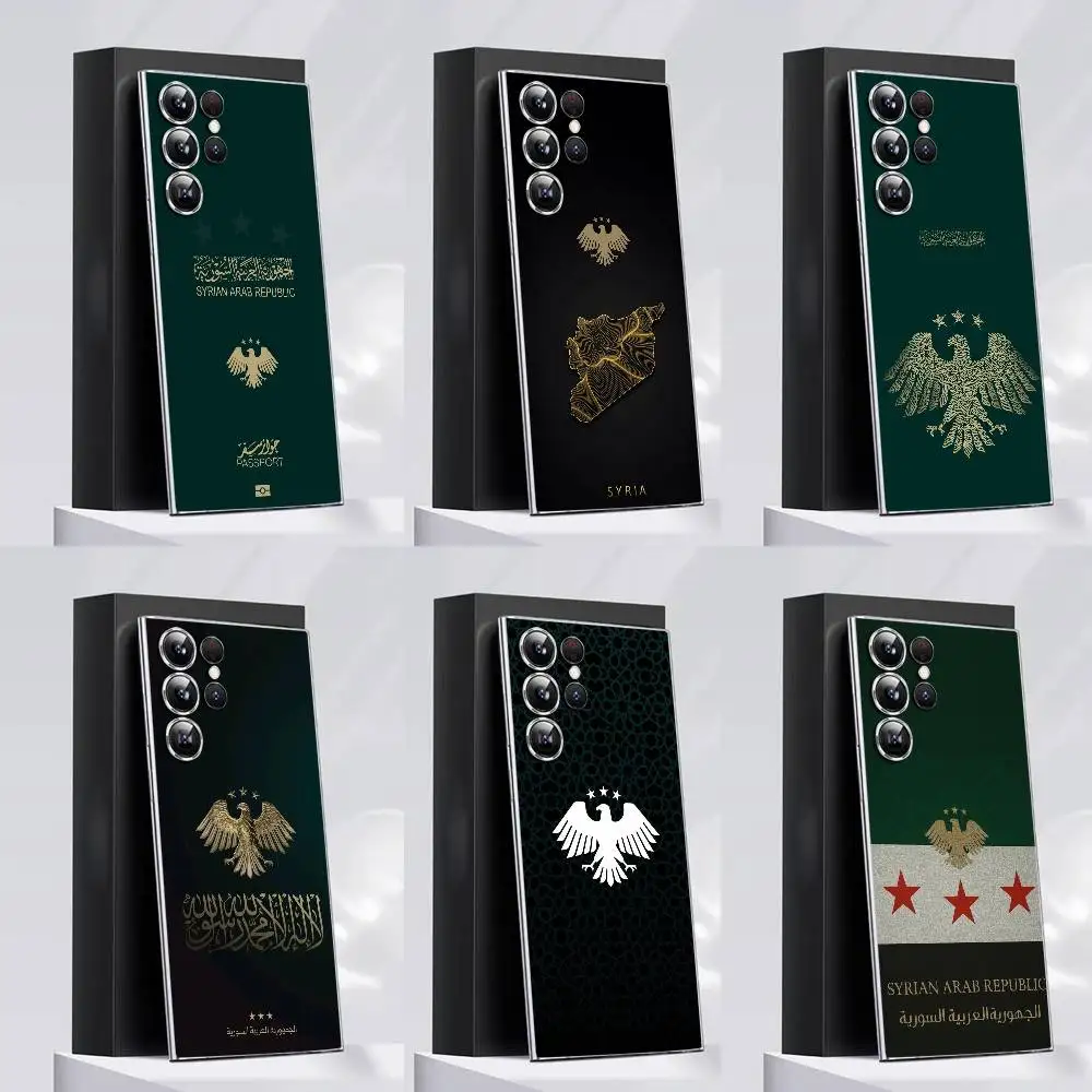 

Syria Syrian Arab Republic Passport Phone Case For Samsung S24,30,21,22,23,20 FE,lite,PIus,Ultra,5G,Note,9,10 Transparent Cover