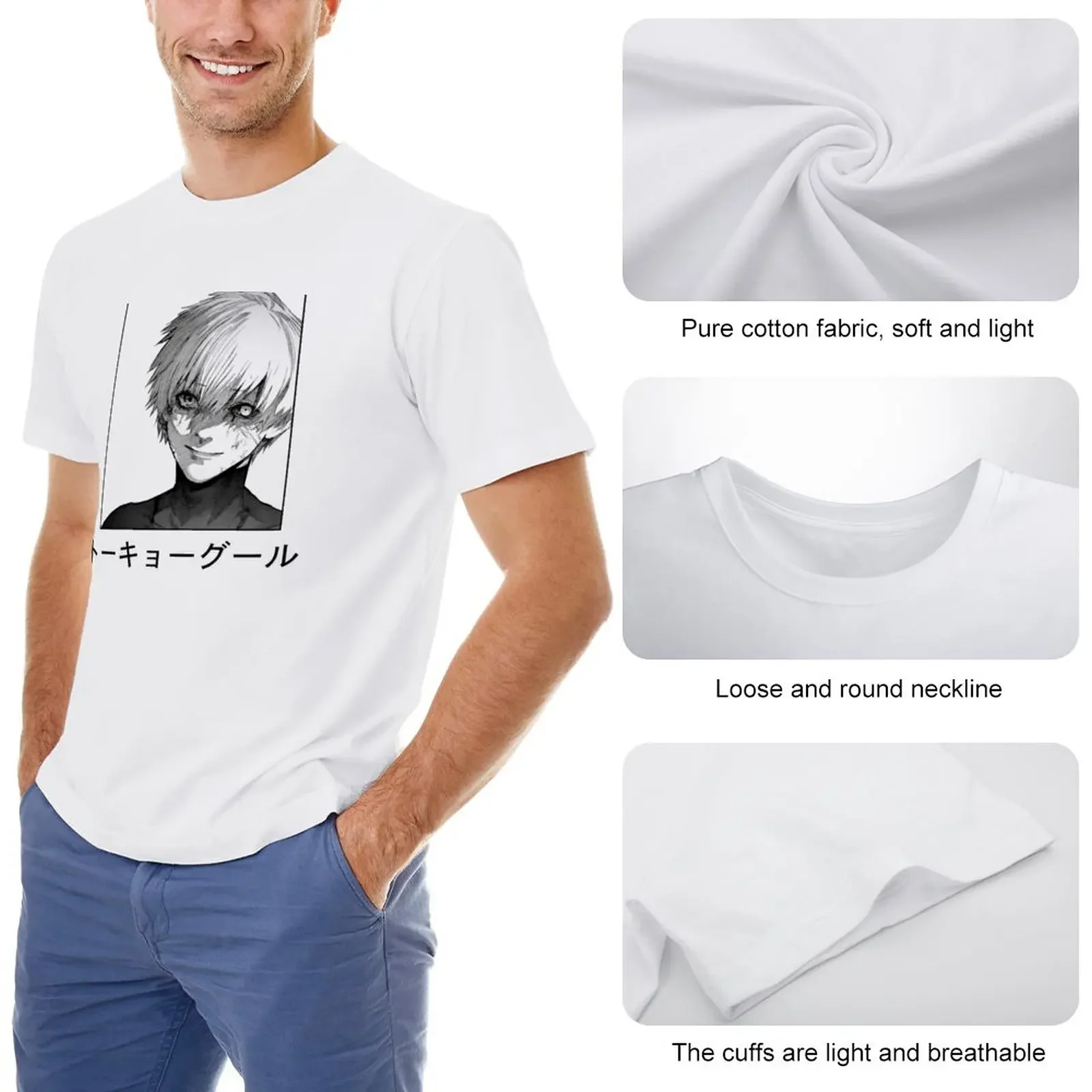 Ken Kaneki T-Shirt graphic t shirt vintage plus sizes mens graphic t-shirts