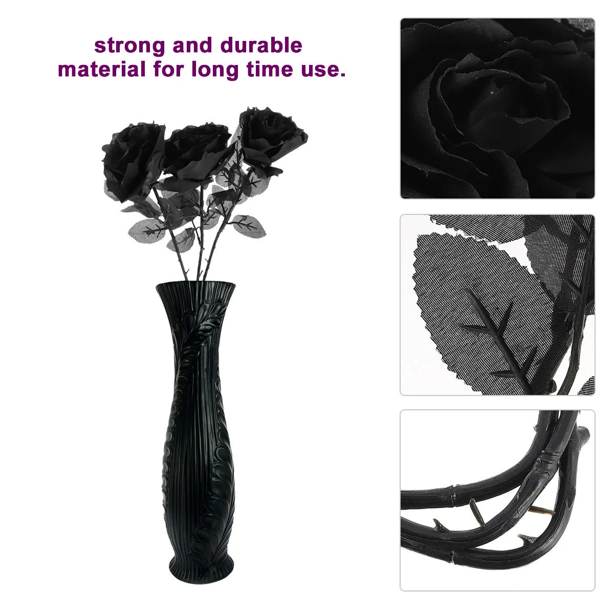 

3 PCS Simulated Rose Branches Party Decorative Prop Ornament Decorate Halloween Simulation Plastic Decoration Supplies