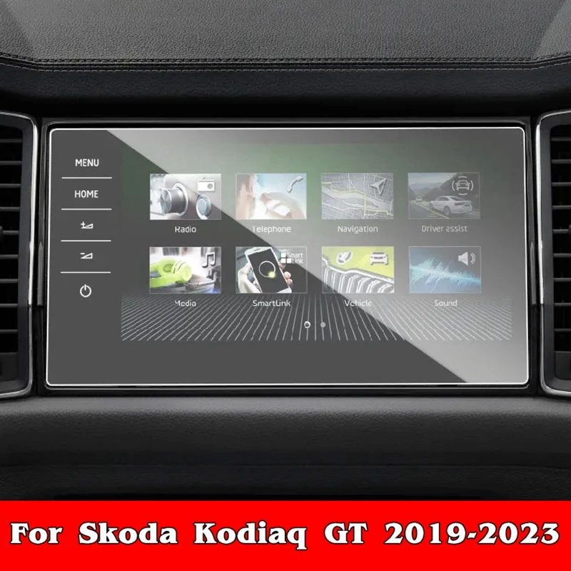Dla Skoda Kodiaq GT 2019-2023 akcesoria samochodowe ekran nawigacyjny GPS ochronna folia ze szkła hartowanego wnętrze przed zarysowaniem