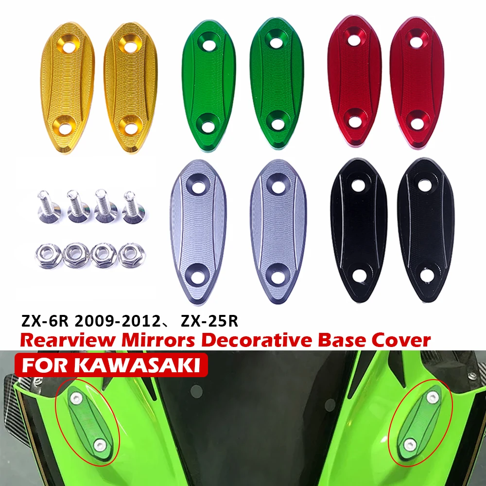 Motorcycle Rearview Mirror Base Windshield Drive Eliminator Mirrors Hole Cover ZX 6R For Kawasaki ZX-6R 2009-2012 2010 ZX-25R