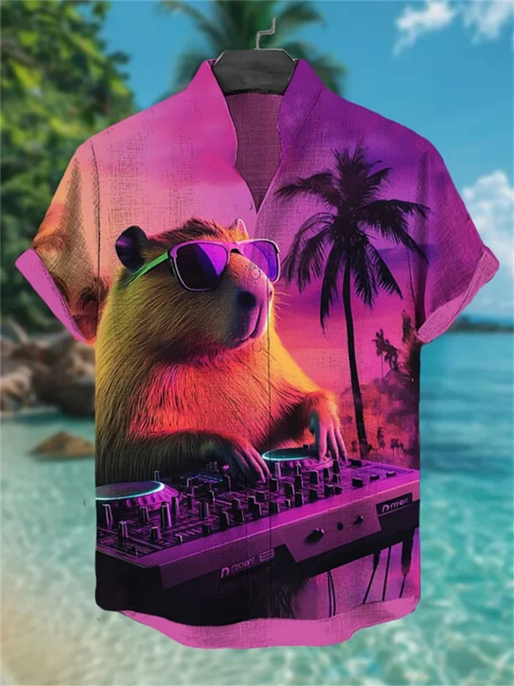 Sommerhemd für Herren, Cyberpunk, japanischer Samurai, bedruckt, Stehkragen, modische soziale Ballkleidung