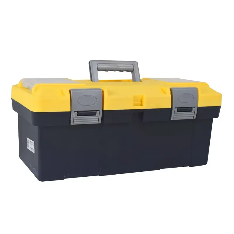 Heavy Duty Plastic Tool Box with Handle Multifunctional Hardware Storage Tray Compartment Organizer for Household Workshop