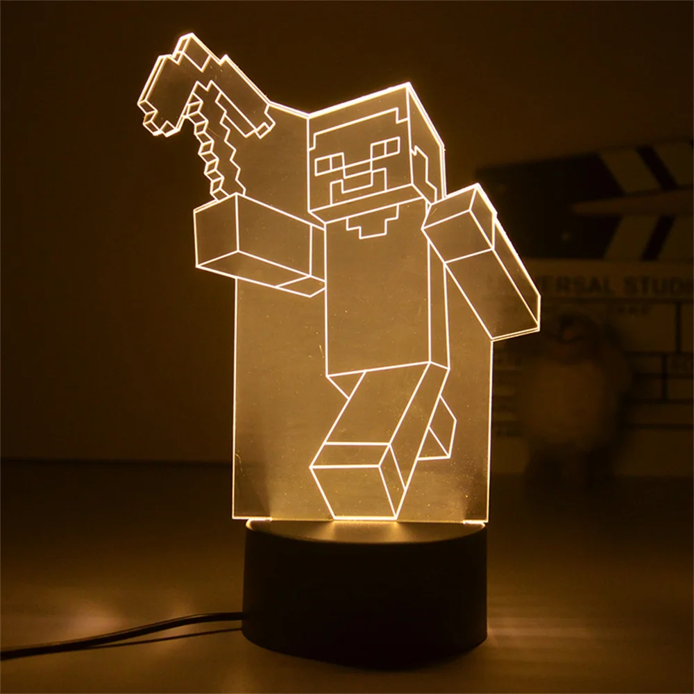 Imagem -04 - Acrílico Led Night Light Seta Forma Mudando a Cor Nightlight 3d Game Series Lâmpadas Decoração do Quarto Kids Gift