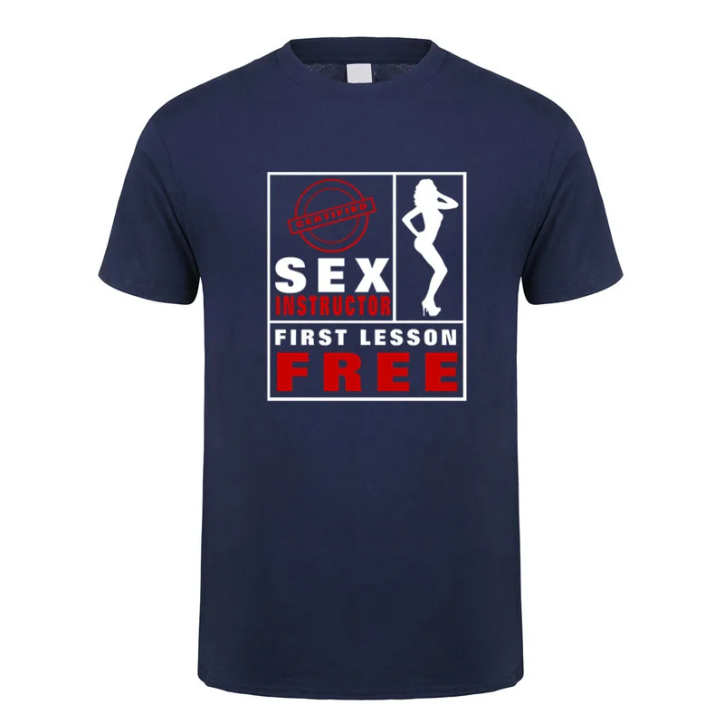 Sex Instructor First Lesson Free T Shirt Summer Women Men Short Sleeve Funny Humour Joke T-shirts Cotton Tshirt Tops