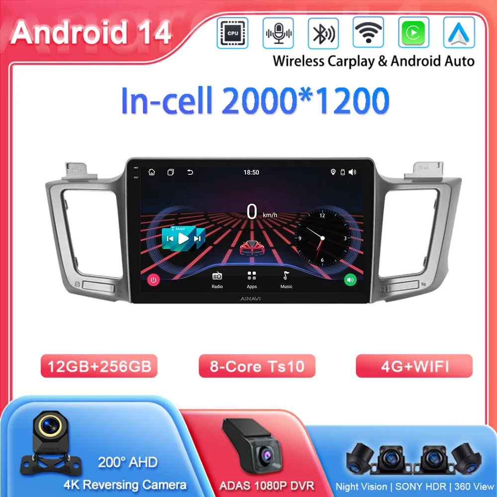 

Android для Toyota RAV4 RAV 4 XA40 2012-2019 Мультимедийный плеер Carplay Android Авто GPS-навигация Автомобильная стереосистема DSP 2Din 4G Wi-Fi