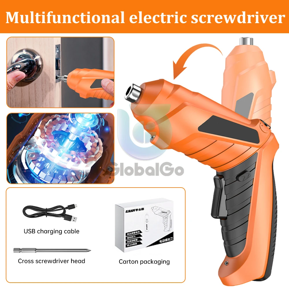 Multifunctional Electric Screwdriver Rechargeable Cordless Impact Drill Mini Wireless Electric Drill Set Electric Tool