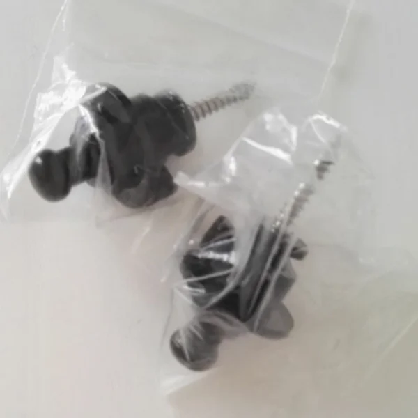 

2Pcs Guitar Strap Buttons Mushrooms Head Zinc Alloy Black Size S Locking System for Electric Bass and Guitar Mushrooms Head
