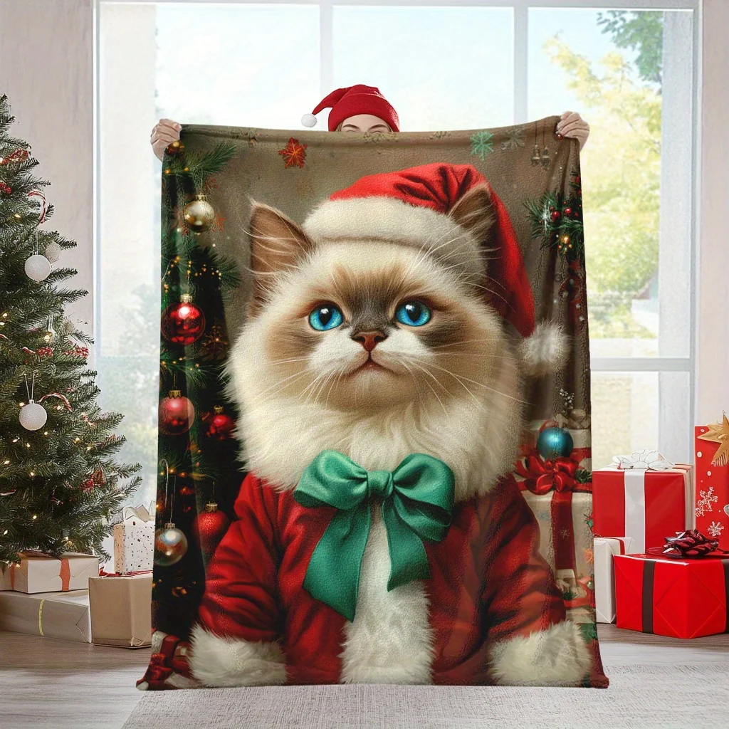 Nutcracker Soldier Christmas Tree Star Pattern Soft Cozy Throw Blanket for Sofa Bed Classic Holiday
