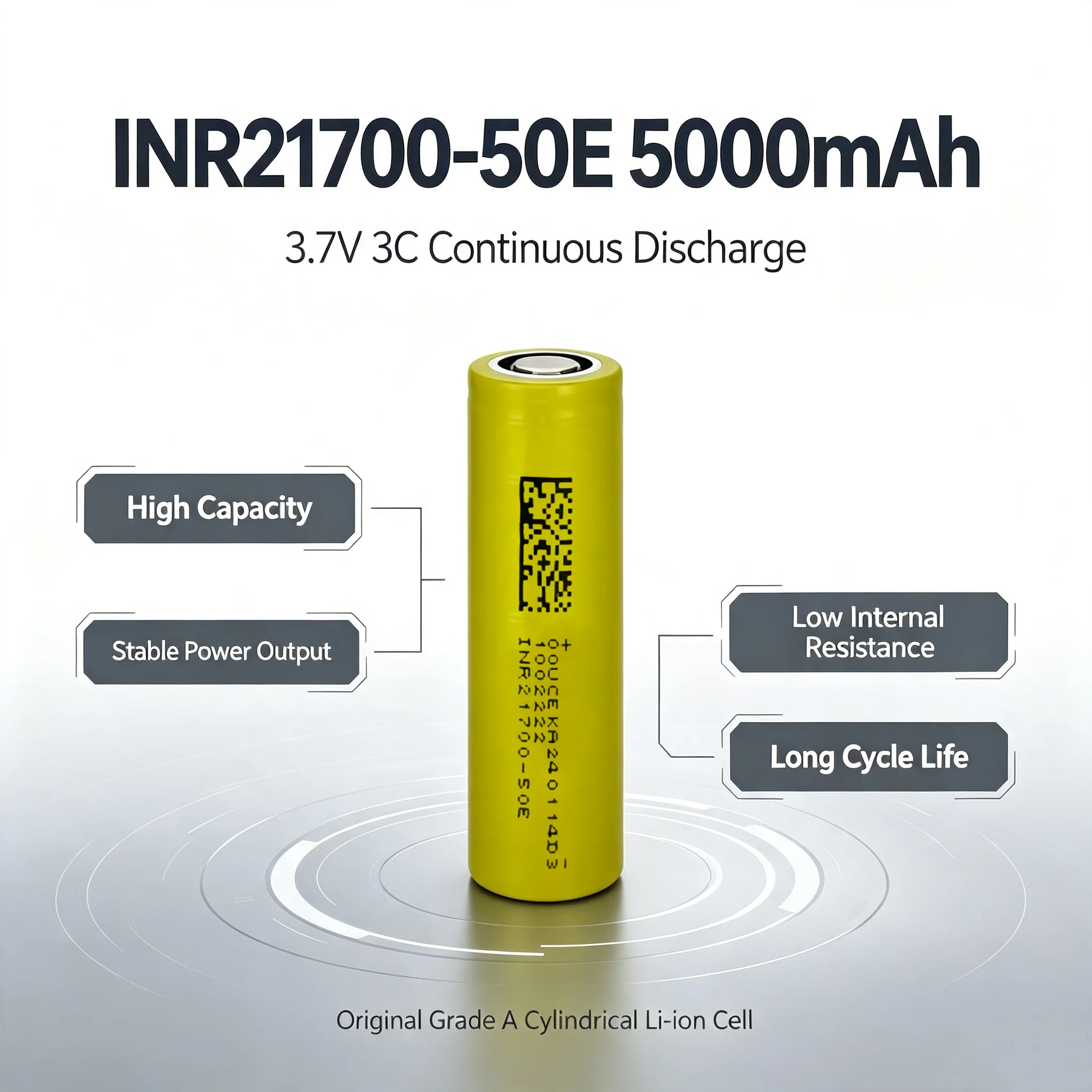 E-power INR21700-50E 5000mAh 3.7V Lithium Ion Cell Battery 3C Discharge for Consumer Electronics