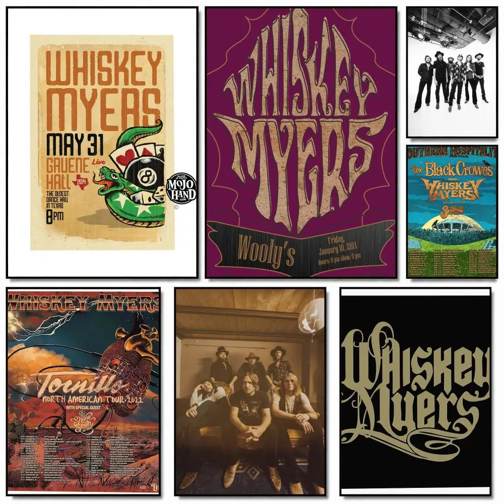 band W-Whiskey Myers-S Painting Calligraphy Artwork for Home Bedroom Office Wall Decoration Gift