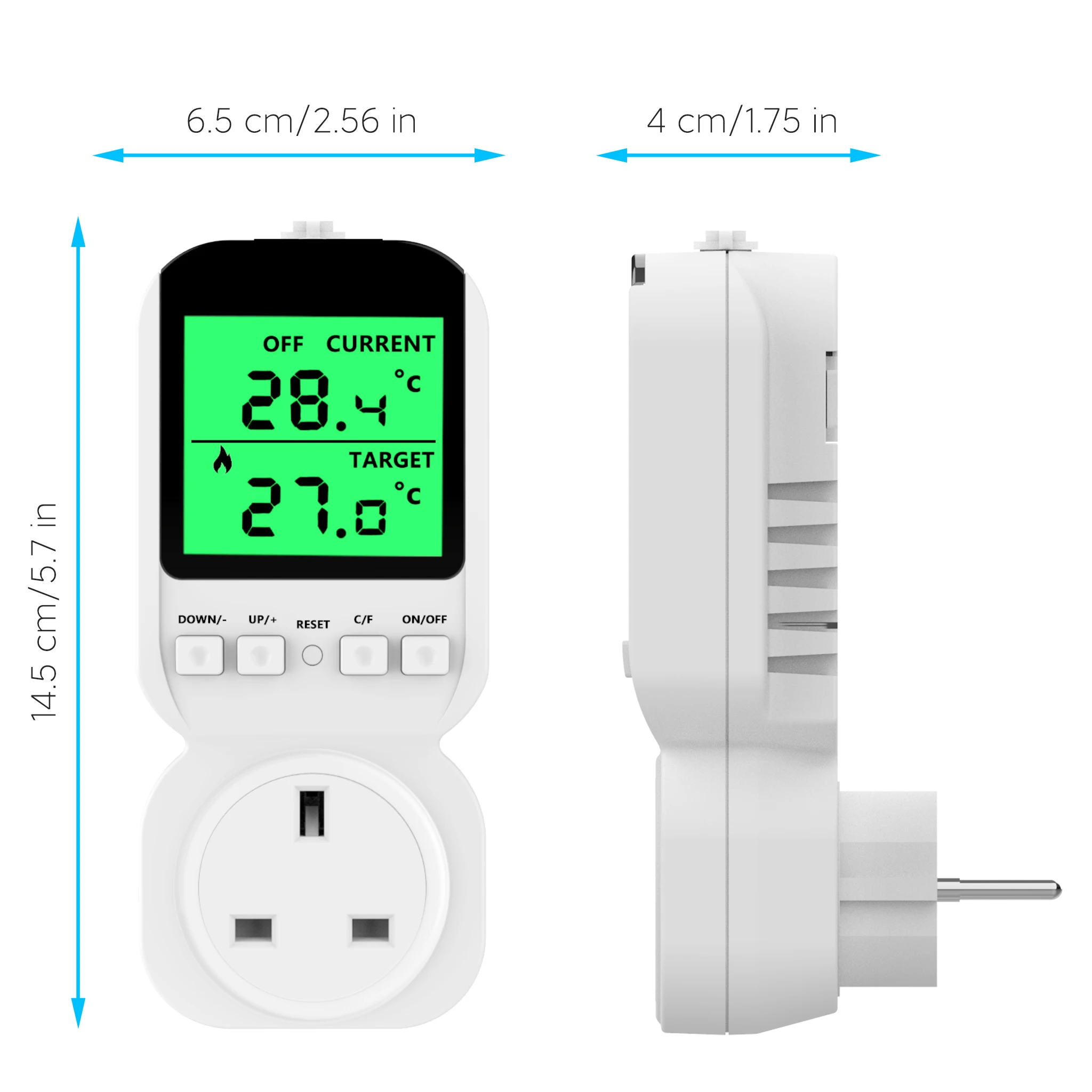 Nashone-enchufe de salida del termostato, controlador de temperatura de calefacción y refrigeración, 220V, para Terrario de reptiles, Enfriador de