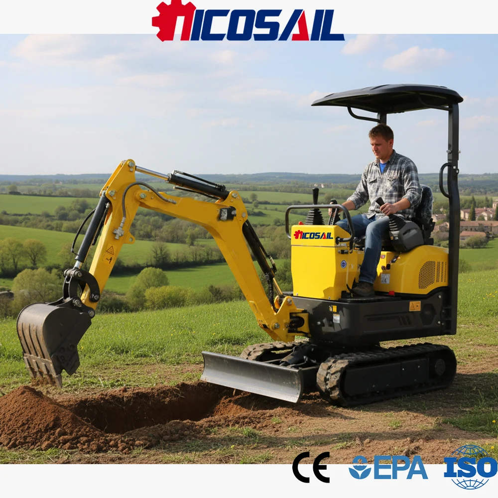 

Mini Excavator 0.6 Ton CE Euro 5 Approved Small Hydraulic Crawler Digger High Efficiency Flexible Operation For Garden Farm Site