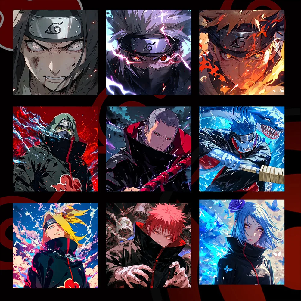 New Naruto Shippuden Dual Holographic Paper Collectible Card 10cm*10cm  Original by PainterAcrylic Dual Holographic Craft