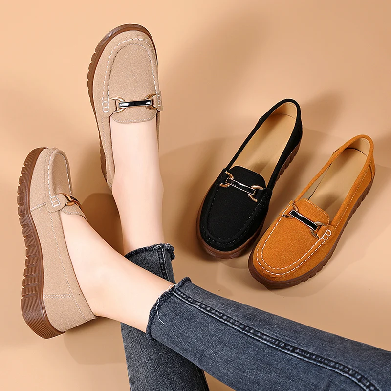 Women\'s Soft Soled Flat Shoes Spring and Autumn 2023 Mother\'s Shoes Anti Slip Wear-resistant Casual Vulcanized Shoes