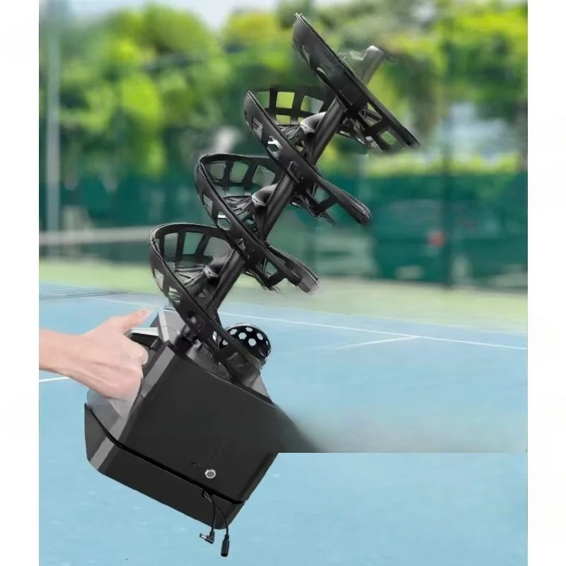 Pickleball Universal Ball Throwing Machine Remote Control Serve Machine Trainer Coach Ball Machine Single Belt Catch Net