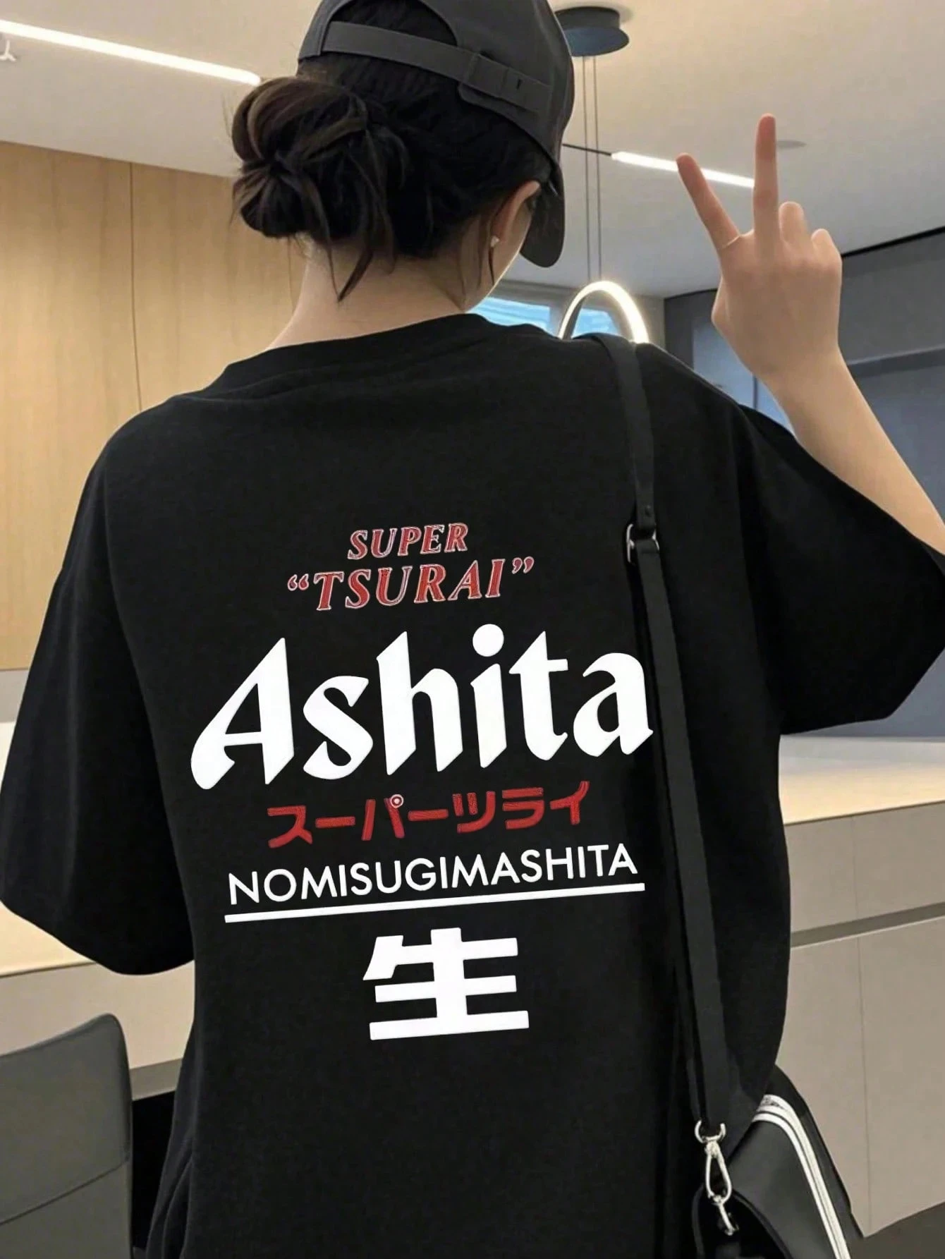 2026 Vintage Oversized T‑Shirt For Adults Kids Hip Hop Japanese Retro Multi Layer Letter Art Loose Short Sleeve Street Tee