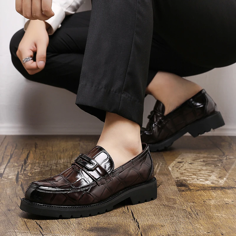 Men's handmade Comfortable casual high-quality styles 38-48 Office work Daily outdoor hot selling crocodile grain Loafers shoes
