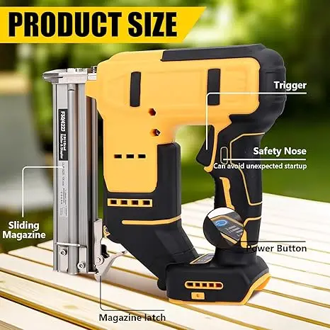 Electric Nail Gun Straight/N-shape Nailer 2 In 1 Cordless Stapler Woodworking Nailing Machine For Dewalt 20V 18V Battery