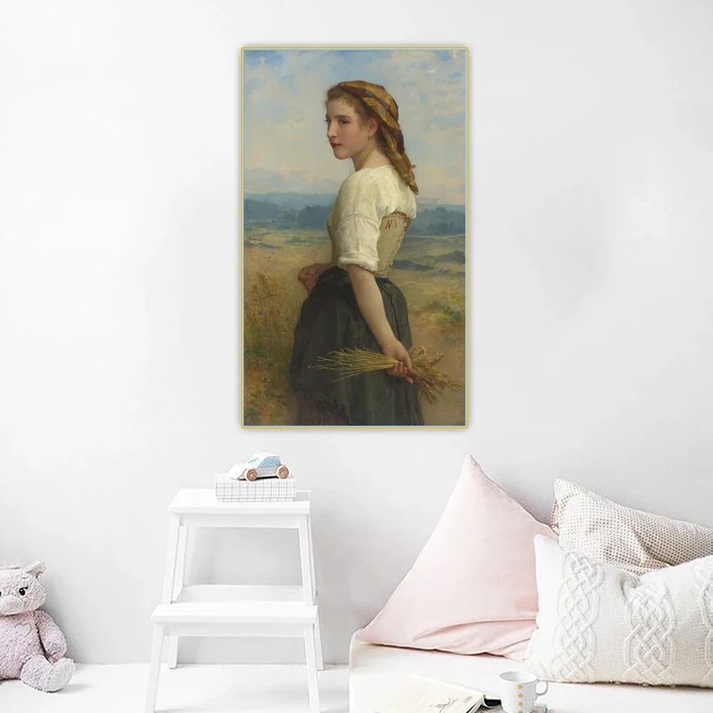 Citon William Adolphe Bouguereau《Ears picker》Canvas Art Oil Painting Artwork Picture Modern Wall Decor Home interior Decoration
