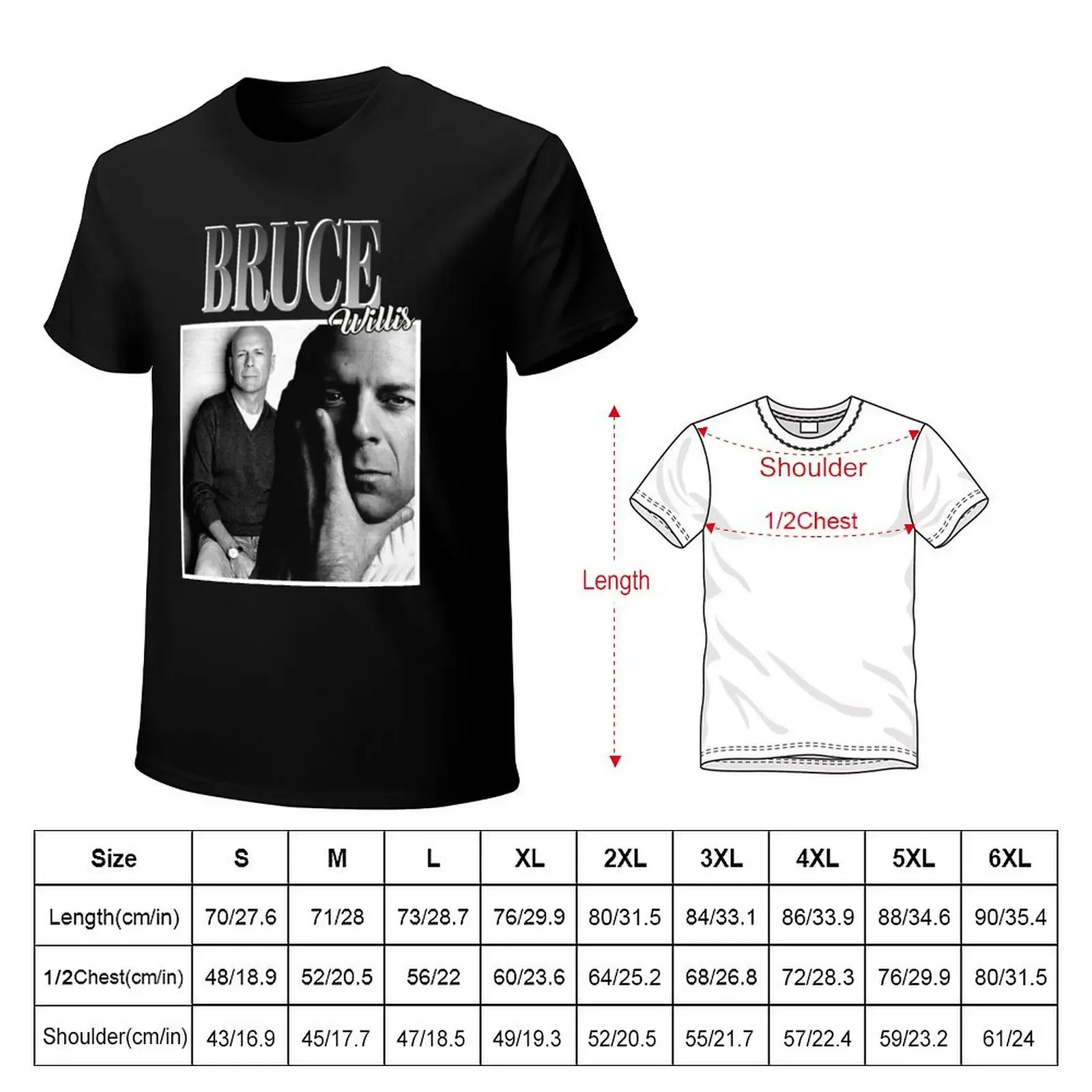 Bruce Willis Classic T-Shirt basketball graphic tees plus size tops mens graphic t-shirts big and tall