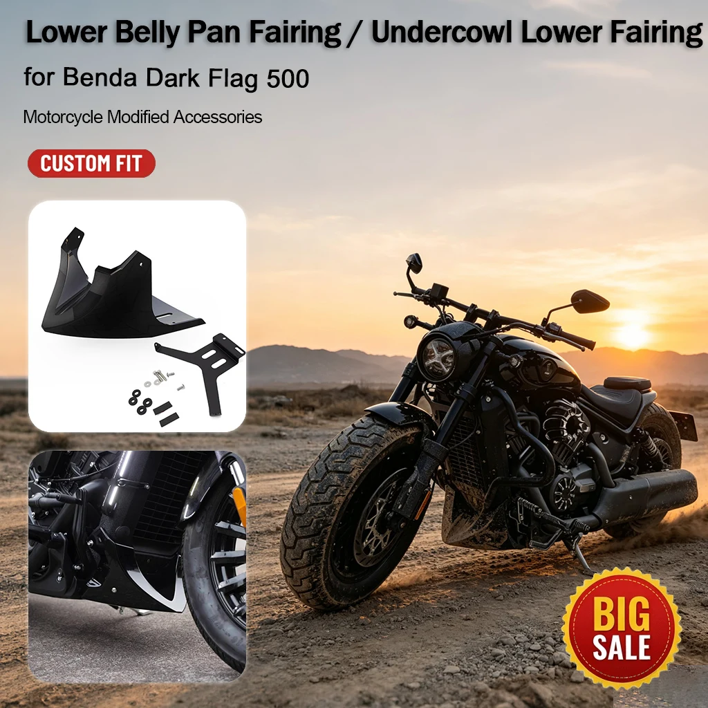 Lower Belly Pan Fairing Decorative Bottom Protector Cover Direct Fit for Benda Dark Flag 500 Motorcycle Modification Accessories