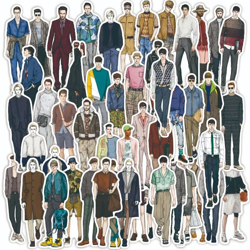 10/30/50Pcs Male Model Suit Male Stickers For Suitcase Skateboard Laptop Luggage Fridge Phone Car Styling DIY Decal Pegatinas