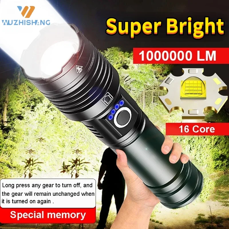 Portable LED Flashlights USB Rechargeable Light High Power Tactical Modes Torch Waterproof Outdoor Camping Emergency Flashlight