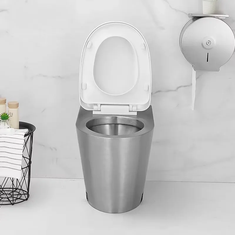 SUS304 Stainless Steel One Piece Floor Mounted Toilet Vandal Resistant Commercial Restroom Fixture for Public Bathroom view 3