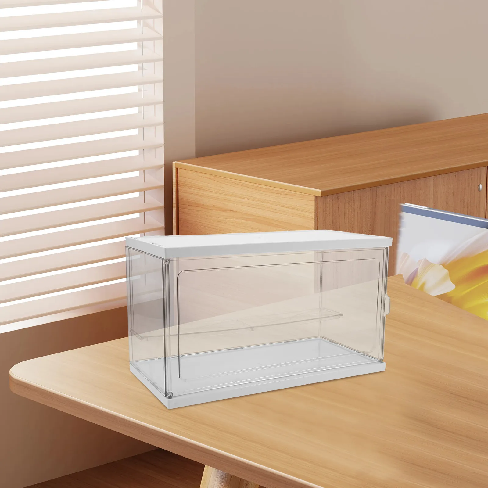 Clear Acrylic Display Case for Action Figures Storage and Showcase Desktop Organizer Compact Protective Box Living Room Bedroom
