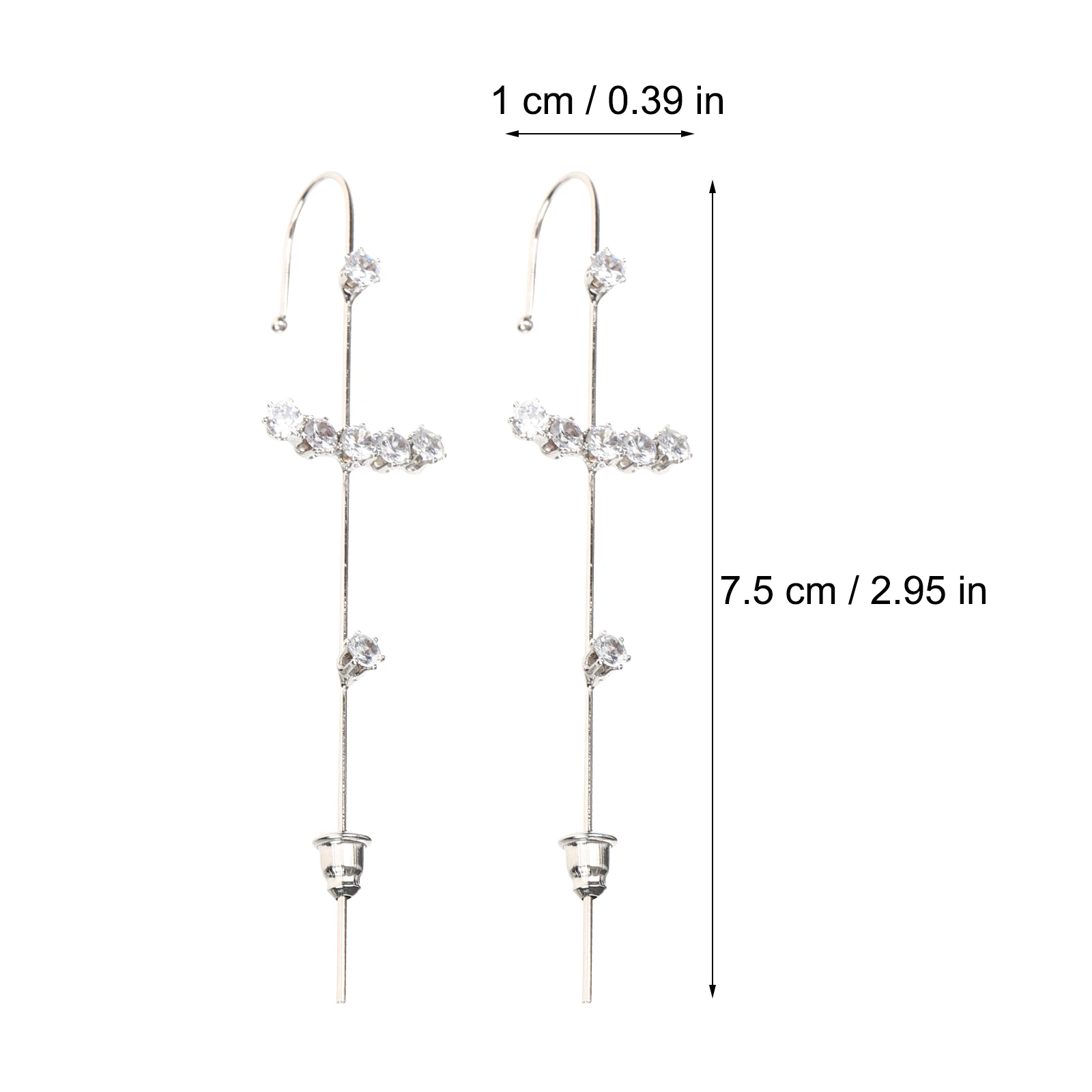 

6pcs Rhinestones Ear Clip Jewelry For Women Non Piercing Earrings Fashion Party Wedding Daily Wear Gift