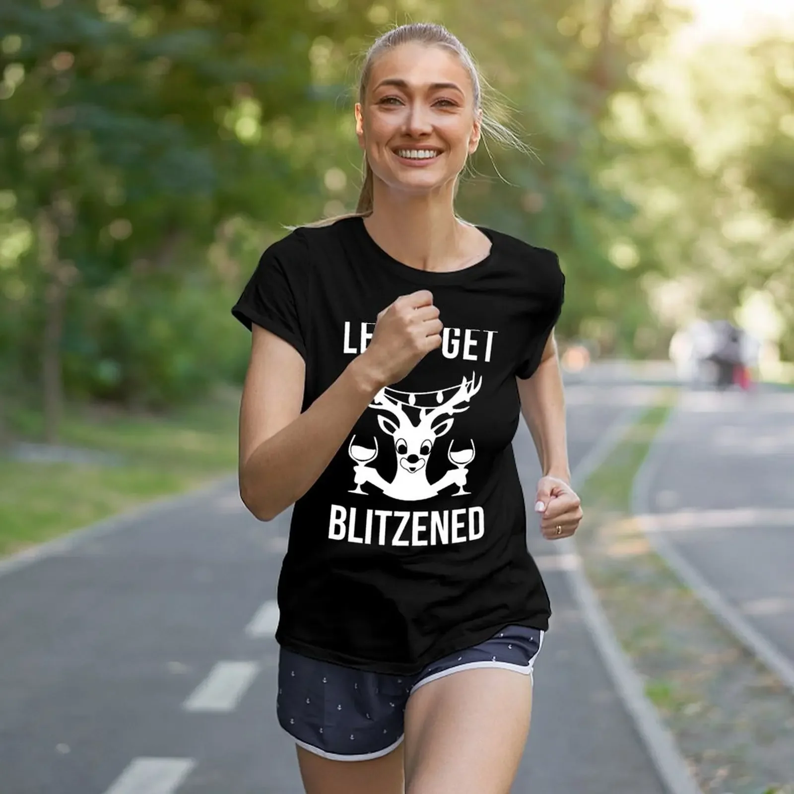 Let's Get Blitzened T-Shirt animal prinfor quick drying hippie clothes funny t shirts for Women