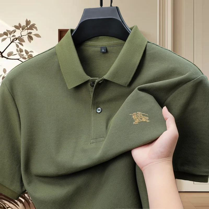 

100% чистый хлопок, модная мужская брендовая изысканная рубашка поло с вышивкой Paul, новый летний классический удобный топ с короткими рукавами