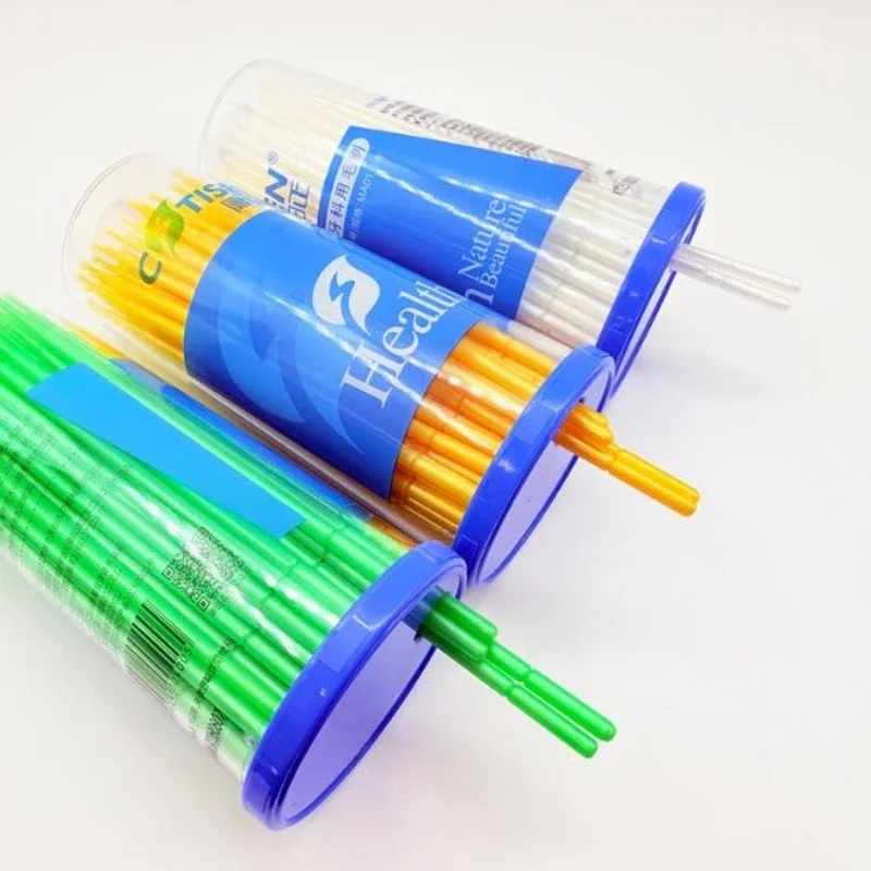 12×100Pcs/Box Dental Disposable Micro Brush Applicator Dental Tools Consumable Micro Fiber Tip Brush Odontologia Extension