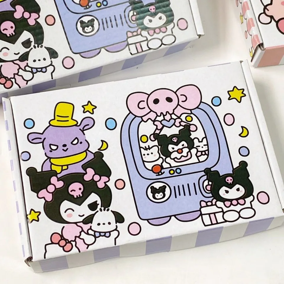 Cute Hello Kitty Doll Machine Series Card Out Aircraft Box Cute Packaging Gift Box Hand Book Packaging Box Christmas Halloween