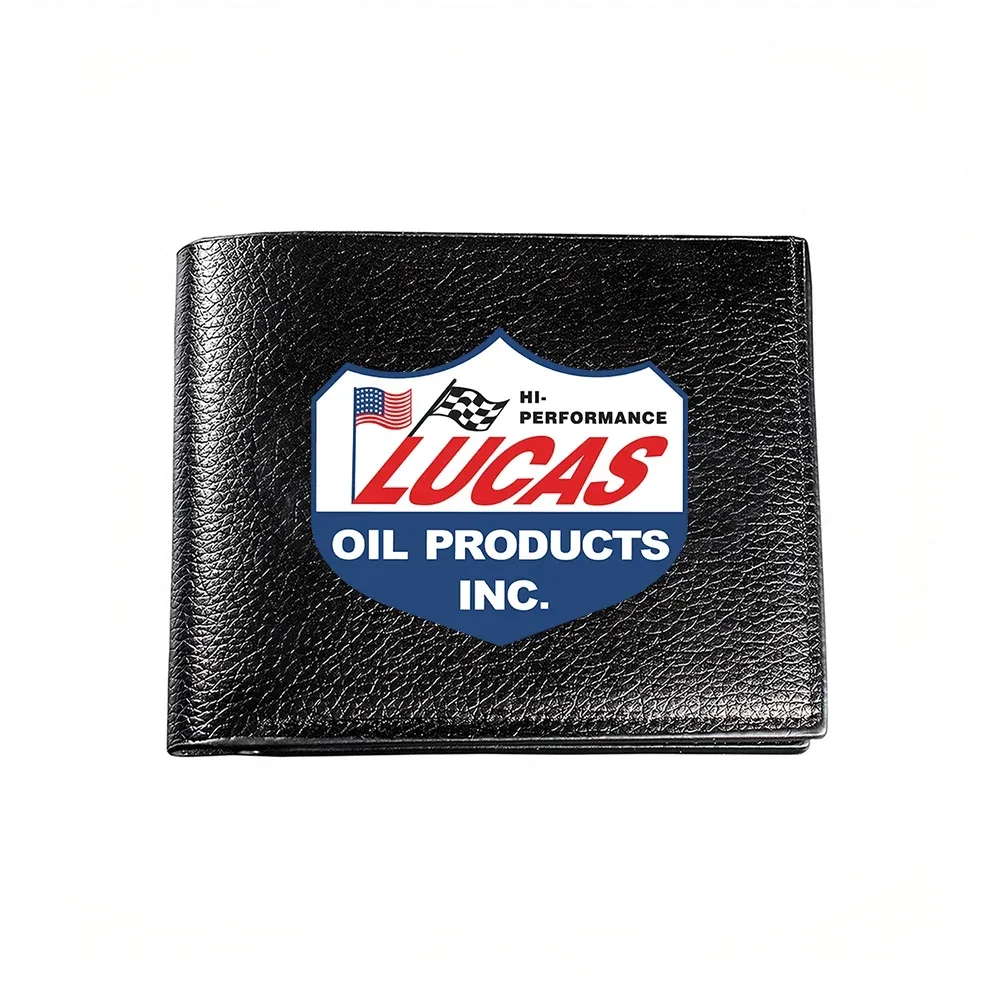 Lucas Oil Products Inc Shield Logo Men's Wallet Card Holder Casual Business Fashion Design