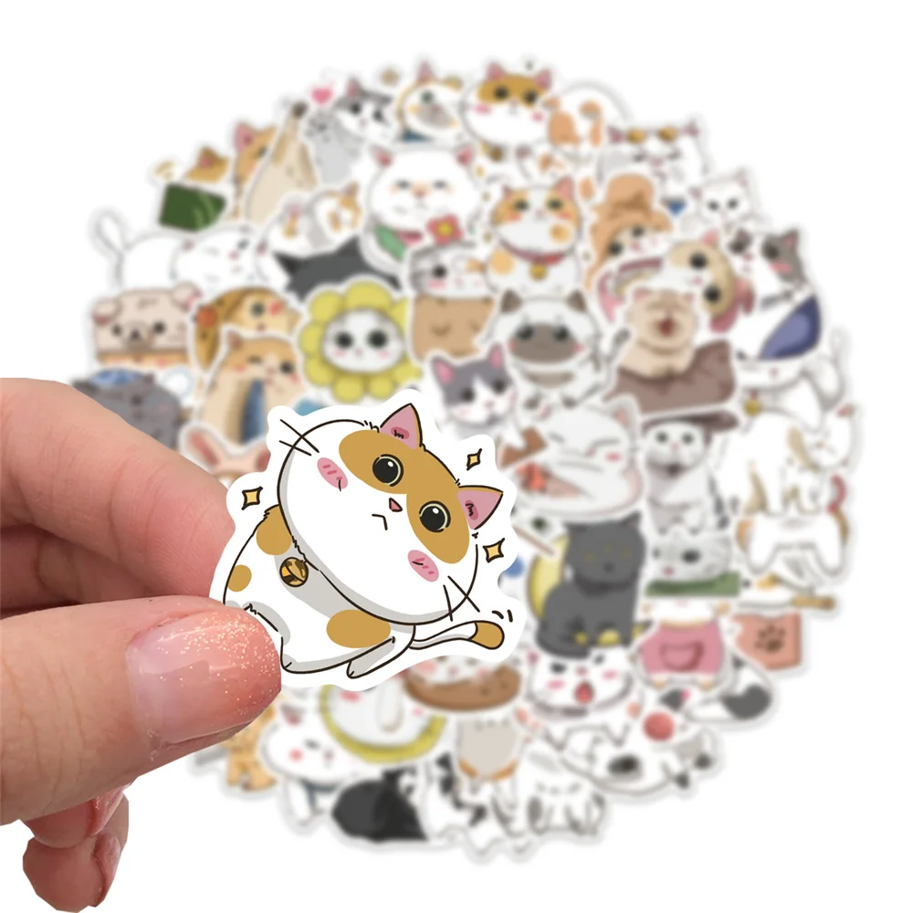 62pcs Aesthetic Animals Cat Daily Graffiti Stickers For Phone Sketchbook Laptop Stationery Cute Sticker Scrapbooking Supplies