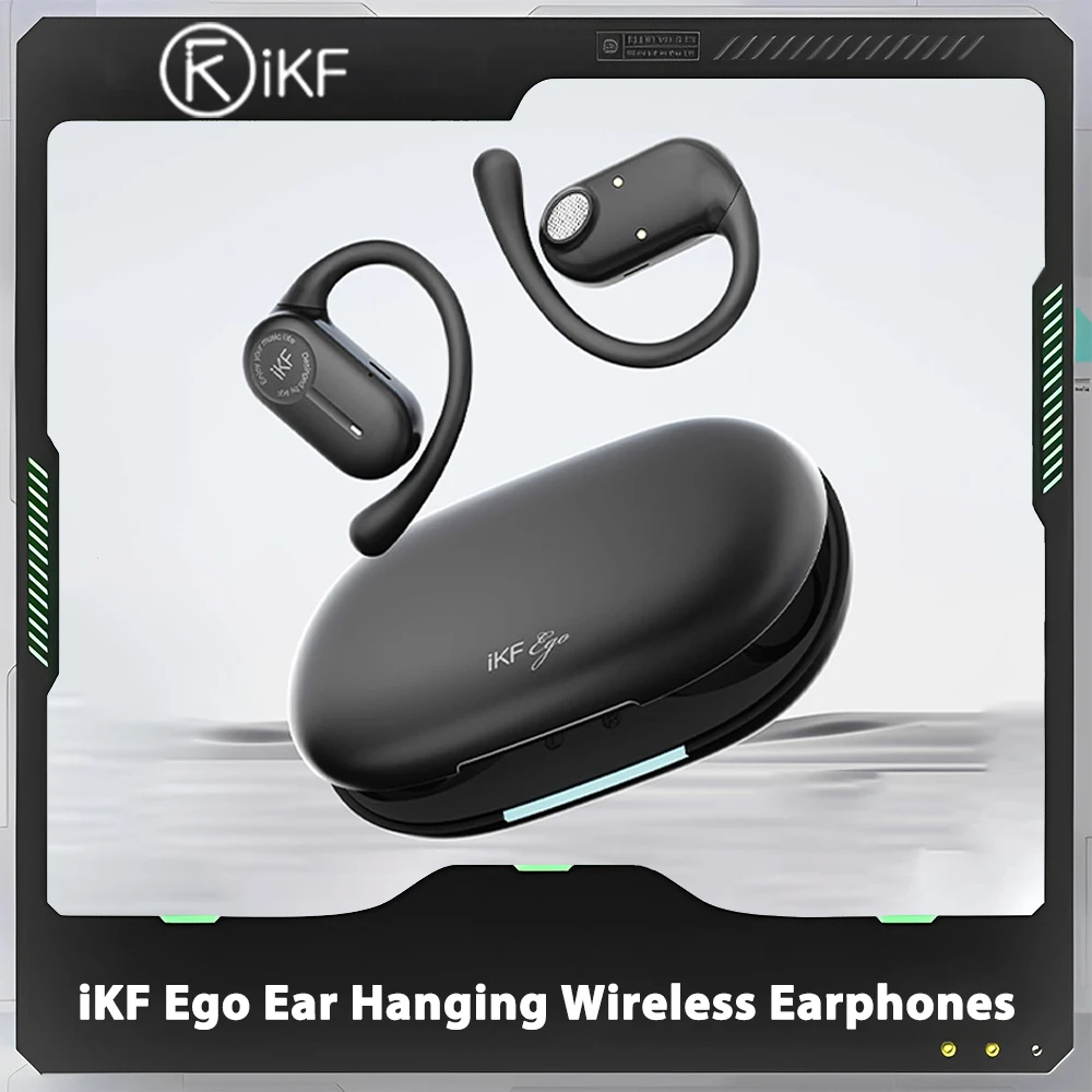 

iKF Ego Ear Hanging Wireless Earphones Bone Conduction Bluetooth 5.4 Moving Coil Ip55 Stereo Custom Sports Gaming Headset Gifts